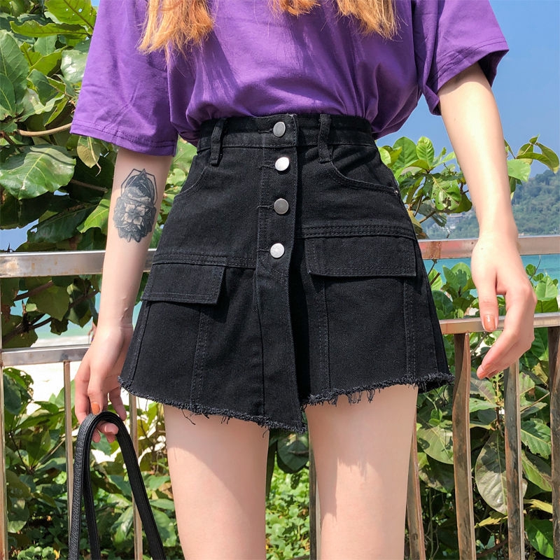 Quần Short Denim Giả Váy Chữ a Lưng Cao Thời Trang Mùa Hè Mới 2020 Dành Cho Nữ | BigBuy360 - bigbuy360.vn