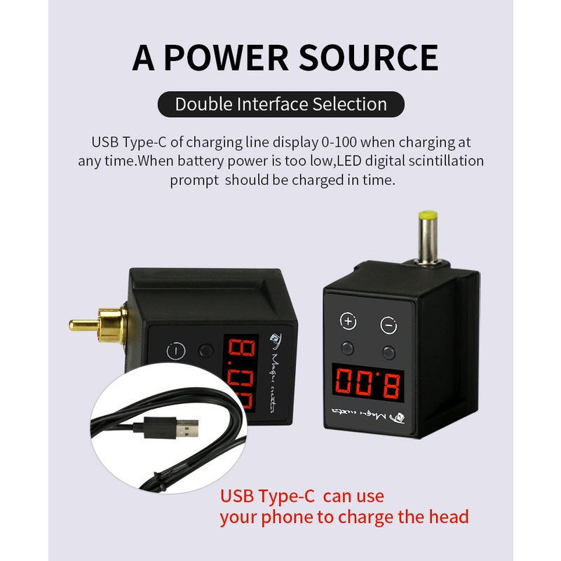 Máy Xăm Hình Mini Không Dây WX-1 Cổng RCA/DC Kèm Phụ Kiện
