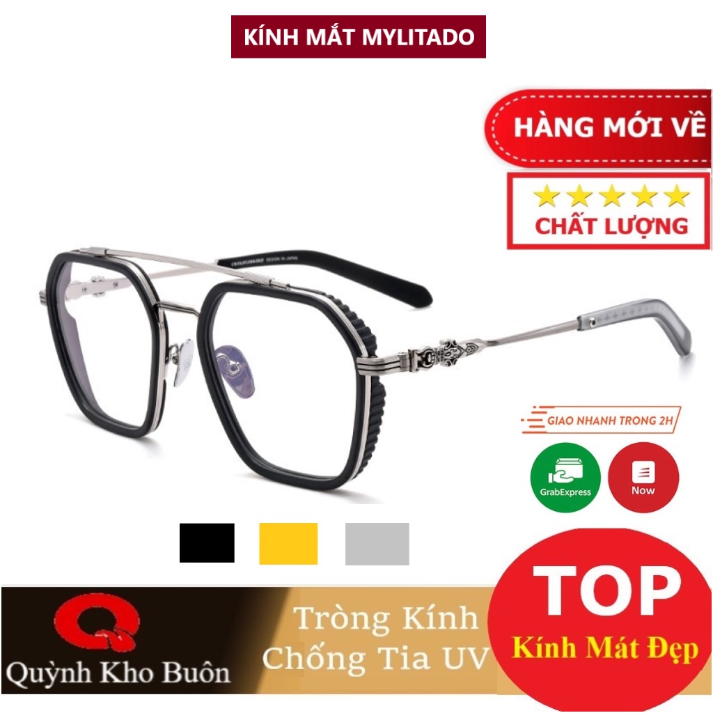 Mắt Kính mát Hàng Hiệu Chrome hearts thời trang nam nữ - kính mắt thời trang vuông bản 2021 Q5130