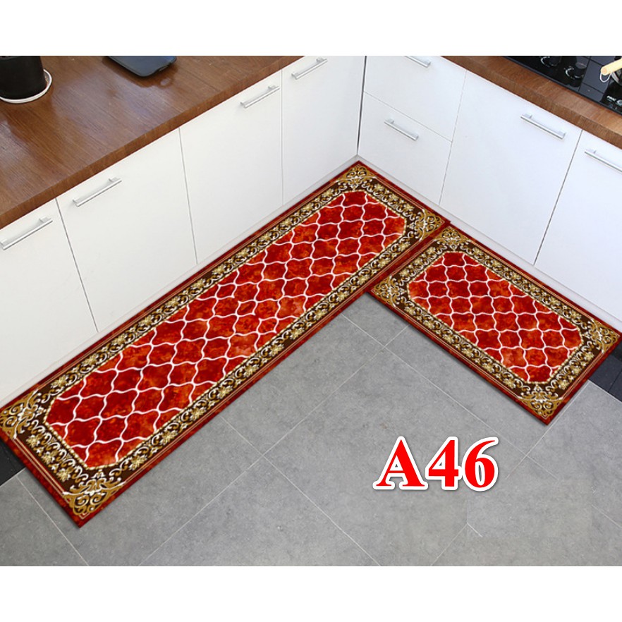 Bộ 2 tấm thảm bếp MẪU CHÂU ÂU HIỆN ĐẠI  (40x60cm và 40x120cm)