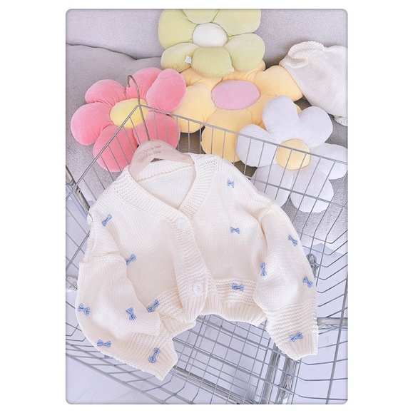 ÁO LEN ĐÍNH NƠ SẮC MÀU CARO MẪU SIÊU HOT