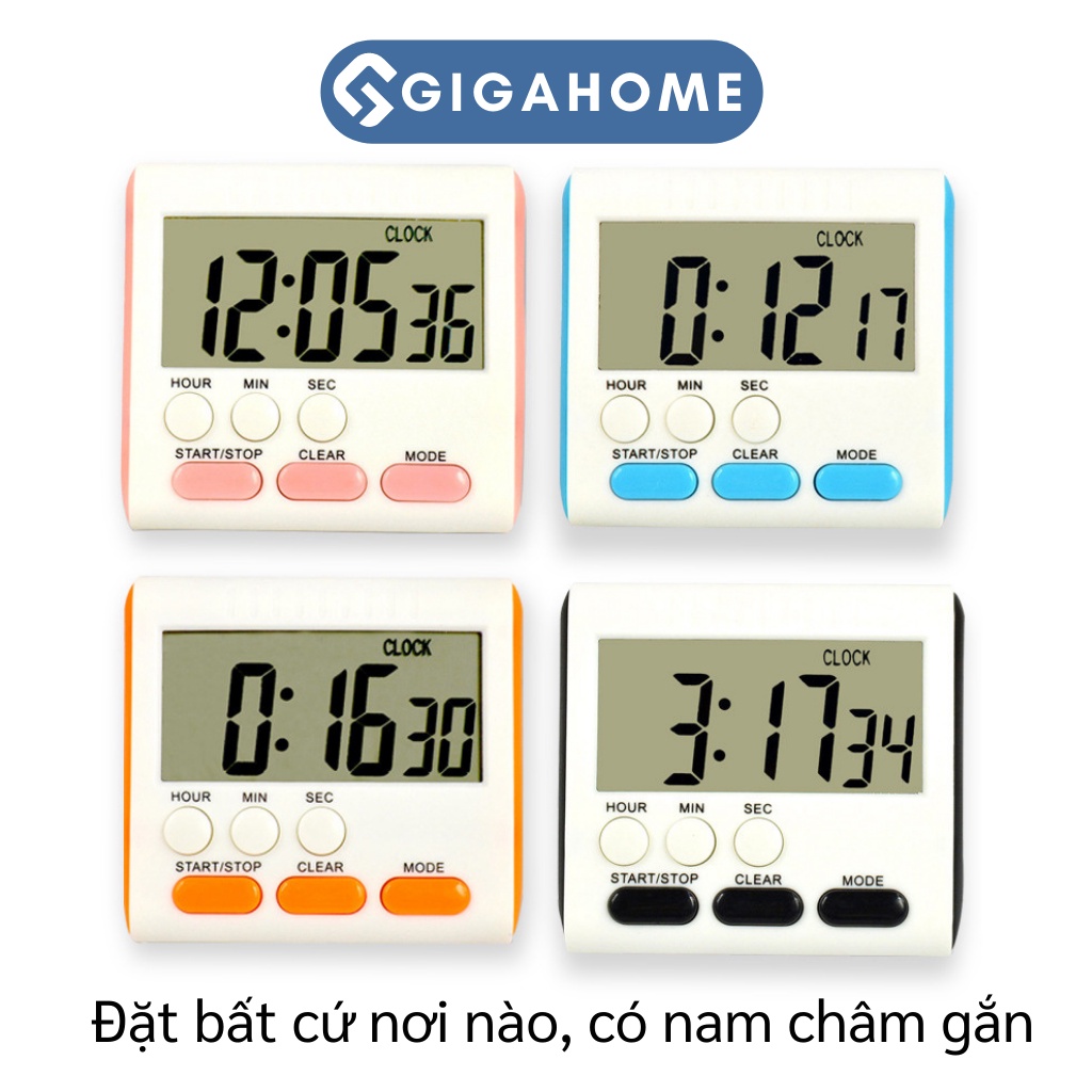 Đồng Hồ Bấm Giờ Đếm Ngược GIGAHOME Mini Hẹn Giờ Thời Gian Nấu Ăn, Làm Việc 6794