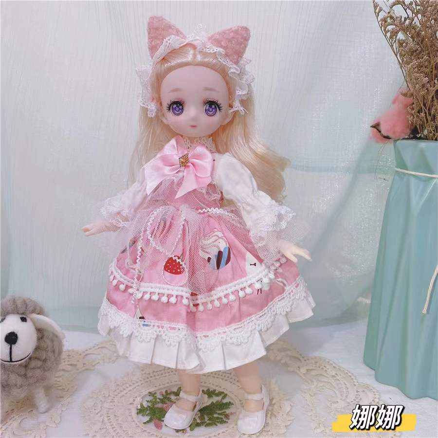Búp Bê 30cm Barbie Mắt 3D Anime Trong Set Đồ Xinh Xắn Đáng Yêu Dành Cho Bé Gái