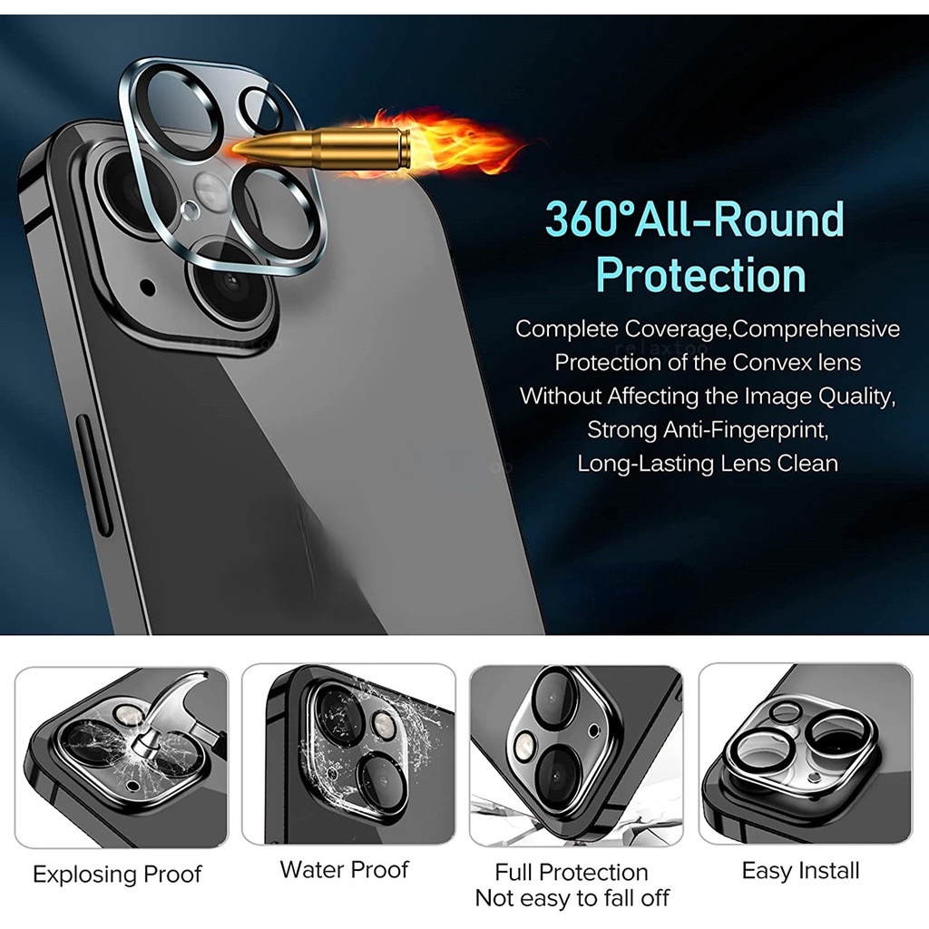Miếng Dán Cường Lực Bảo Vệ Camera Sau Cho iPhone 11 13 14 Plus 12 Pro Max Mini