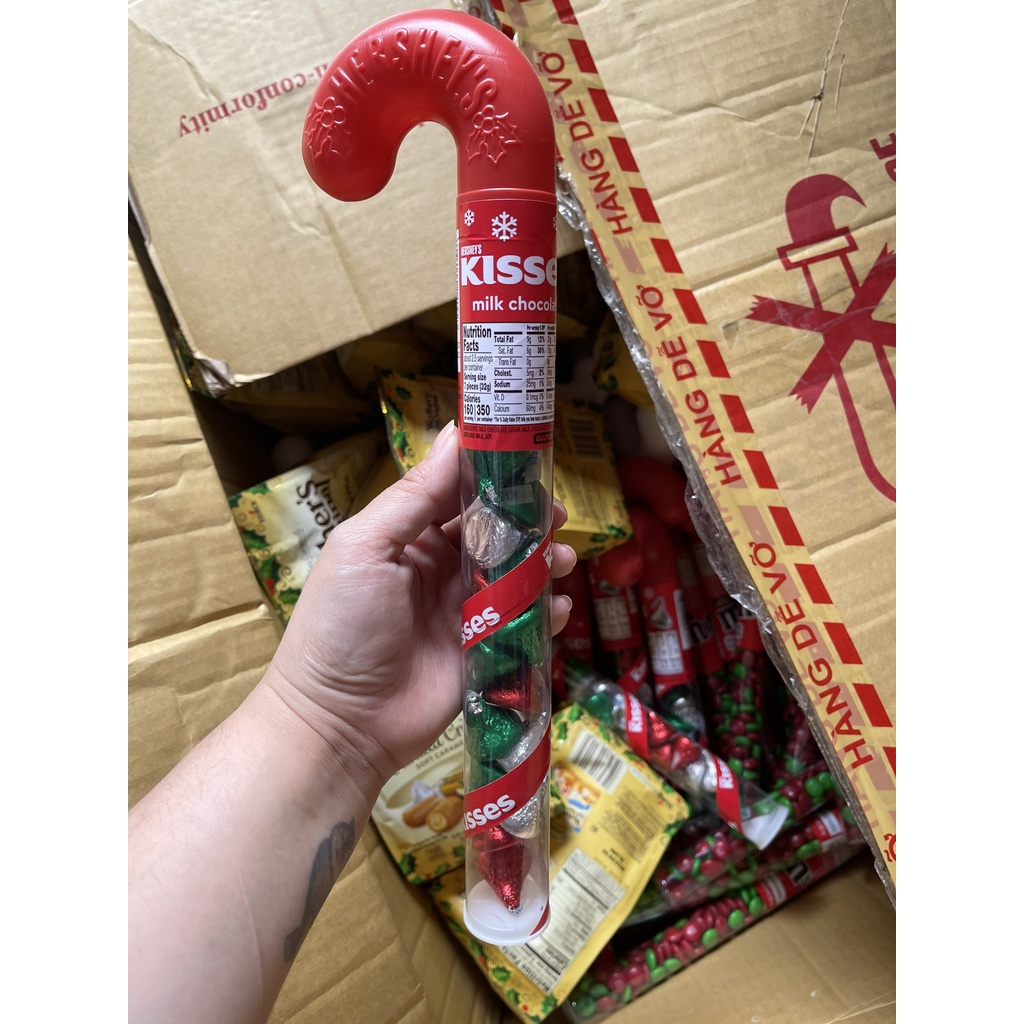 Kẹo Gậy Hersheys Kisses chocolate Christmas candy cane