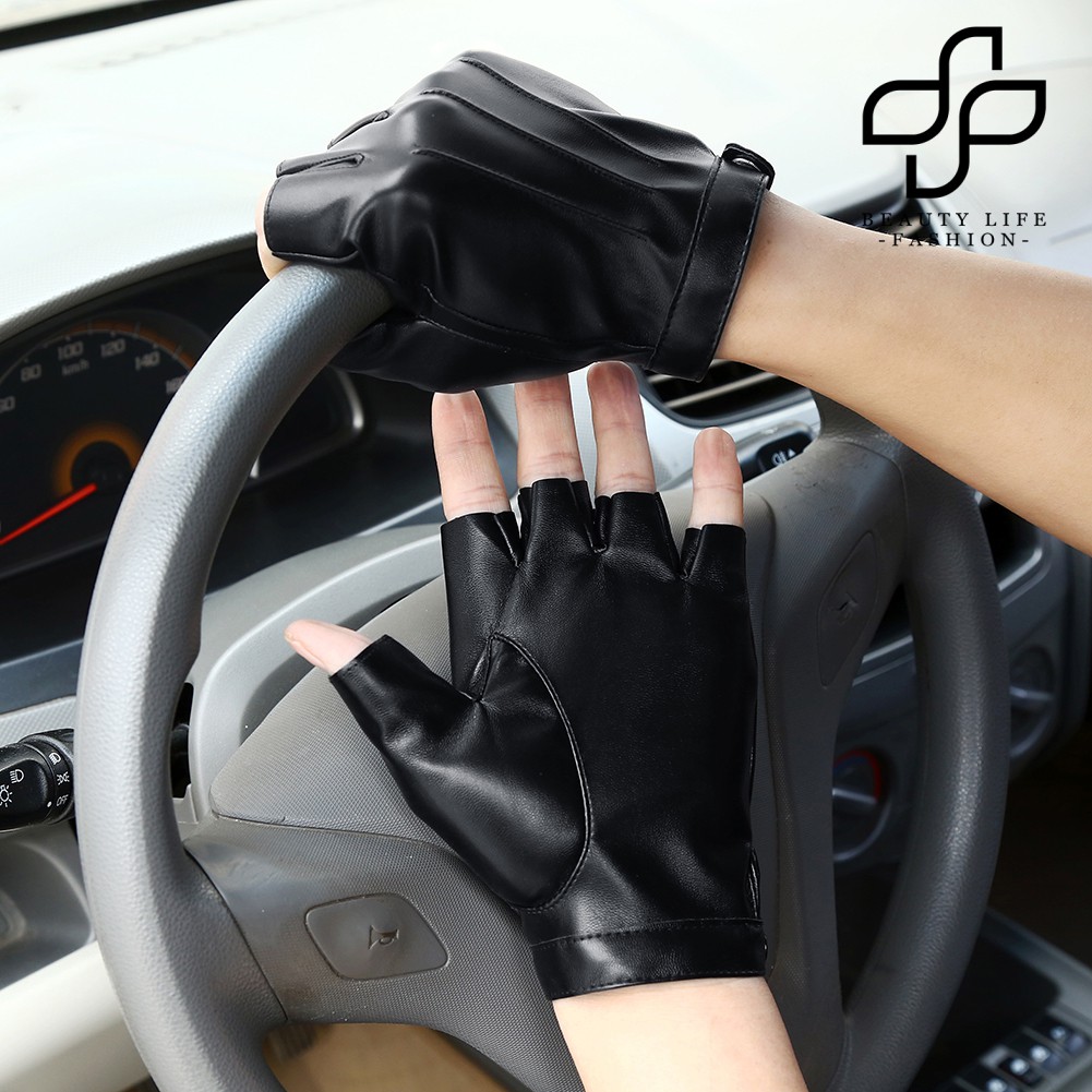 Găng Tay Da Hở Ngón Cho Nam