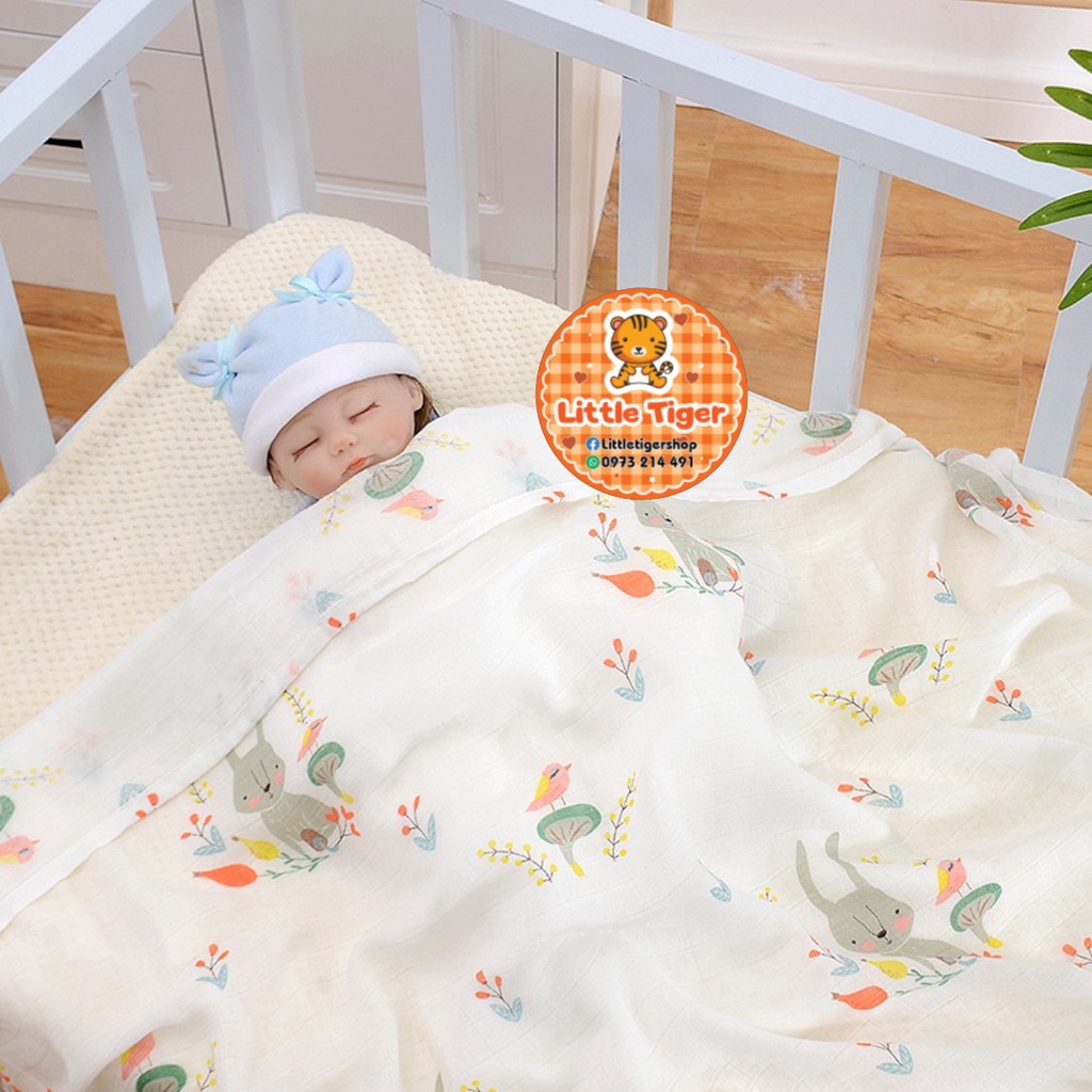 Hộp 2 khăn sợi tre Happy Kids - Khăn tắm sợi tre cho bé kích thước 110cm x 120cm