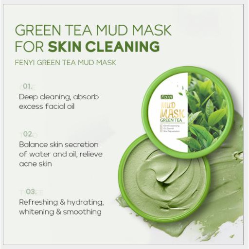 Mặt Nạ Fenyi Matcha Bùn Đất Sét Trà Xanh 100g