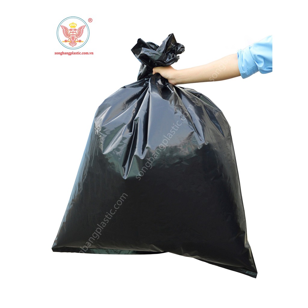 3kg Túi đựng rác đen lớn dùng trong công nghiệp dày dặn size 90cm x 120cm