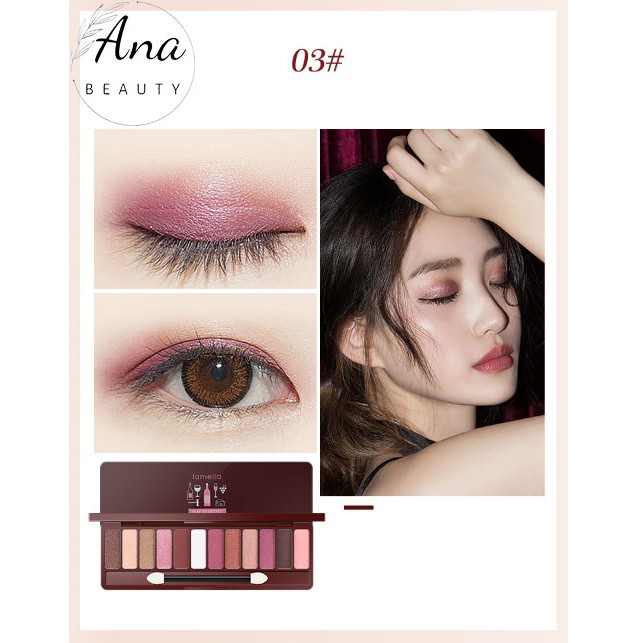 Phấn Mắt 12 Màu Lameila Play Color Eyes Kèm Cọ Trang Điểm bảng phấn mắt lameila