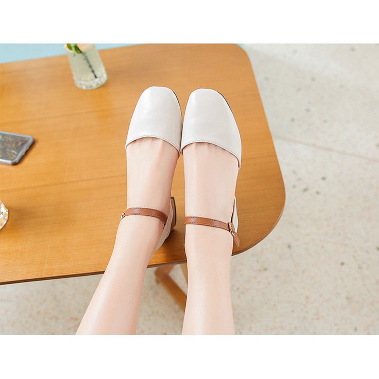 (FULL BOX) giày sandal cao gót nữ màu kem, giày nữ | BigBuy360 - bigbuy360.vn