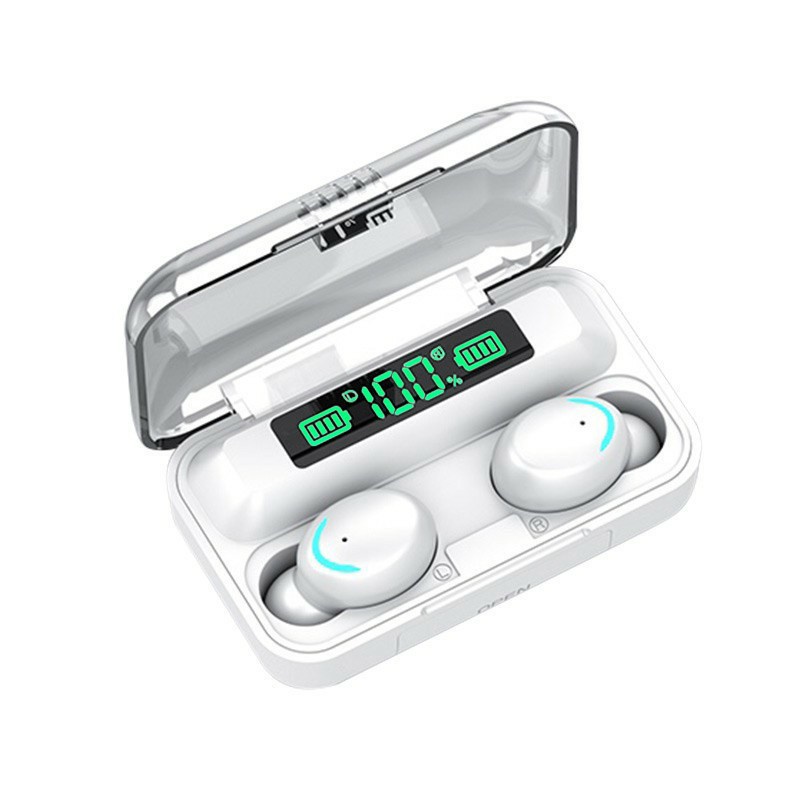 Tai Nghe Bluetooth 5.0 Không Dây 9D Sound F9 TWS Chống Thấm Nước IPX7 Màn Hình Kỹ Thuật Số