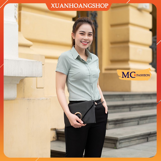 Áo Sơ Mi Nữ Công Sở Mc Fashion A645, Size S, M, L, Xl, 2xl, Tay Ngắn Cộc, Kẻ Sọc Caro, Màu Xanh, Hồng, Trắng, Nâu Tây | BigBuy360 - bigbuy360.vn