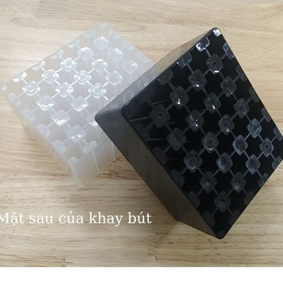 Khay cắm bút nhiều ô, hộp bút đơn màu lọ bút phụ kiện văn phòng phẩm DecorMe