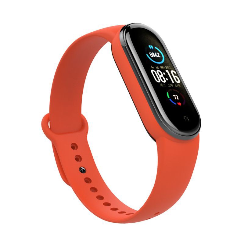 Dây Đeo Thay Thế Chất Liệu Silicon Màu Trơn Cho Xiaomi Mi Band 5