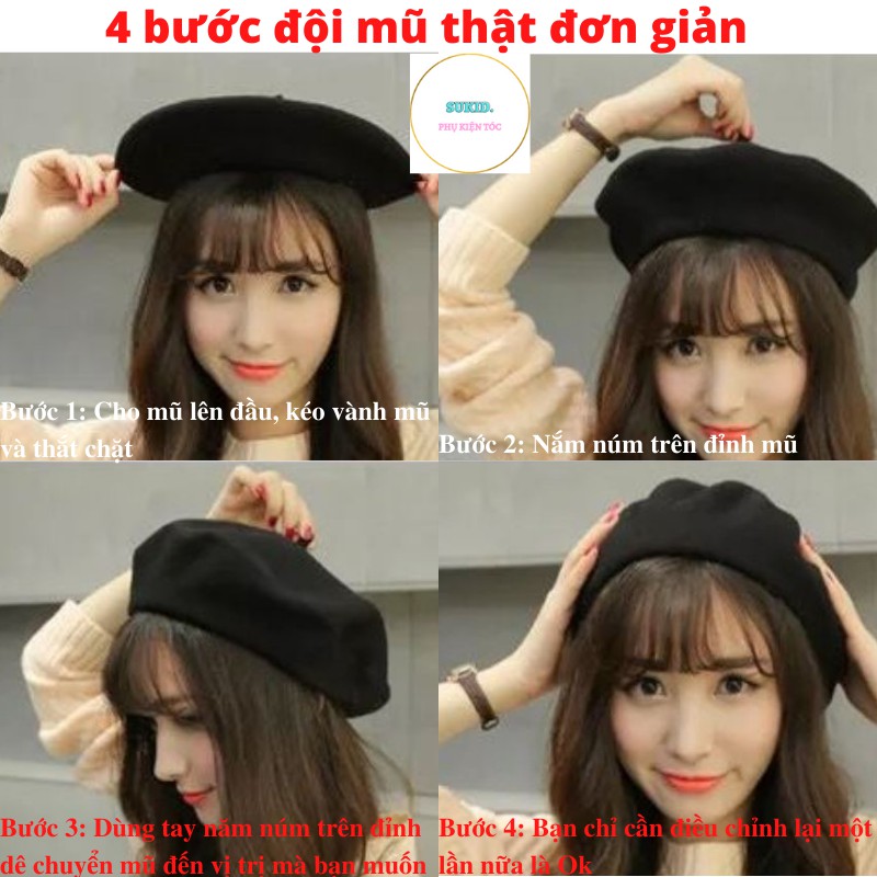 Mũ Nồi Len Thời Trang Hàn Quốc Phong Cách Beret Dành Cho Nữ