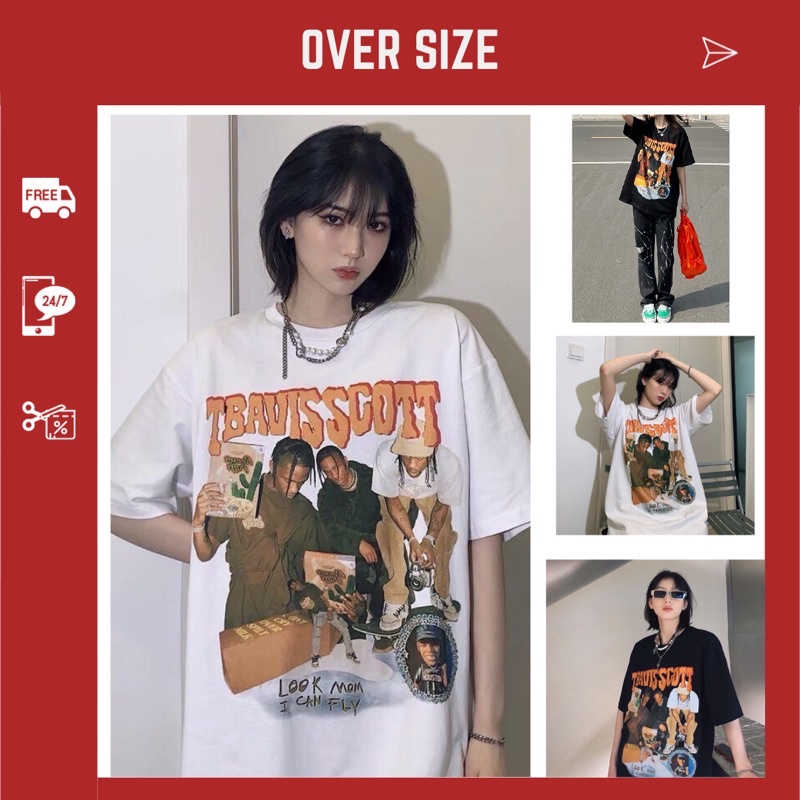 Áo Thun TRAVIS SCOTT Nam Nữ Ulzzang Unisex-OVERSIZE