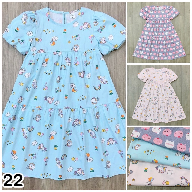 Đầm vải MELISA xuất Hàn, màu sắc và họa tiết xinh xắn cho bé gái từ 2-12 tuổi