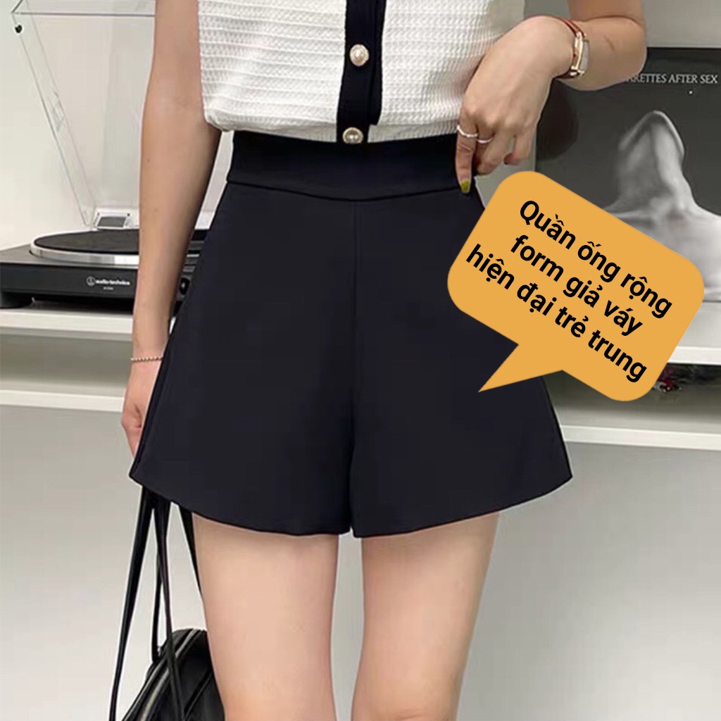 Quần short nữ lưng cao FMSTYLE kaki giả váy chất cotton cao cấp đứng form tôn dáng 220130509