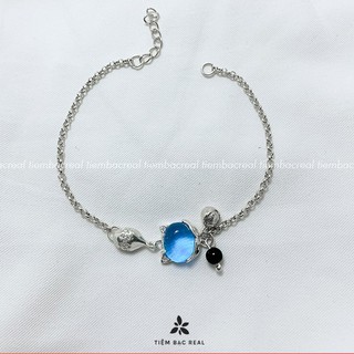 Lắc tay hồ ly đủ màu đá theo mệnh chất liệu bạc ta cầu may mắn tình duyên,kinh doanh buôn bán