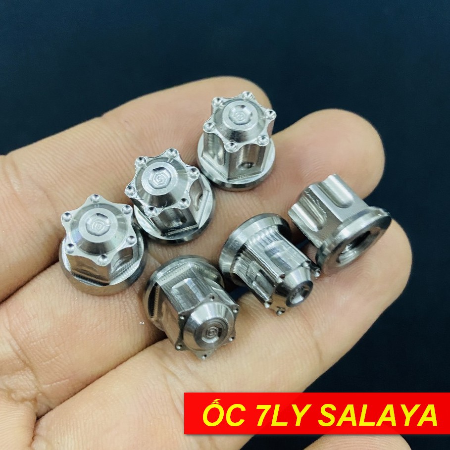 ỐC SALAYA 7LY GẮN NẮP 4 LỔ ĐẦU BÒ XE HONDA WAVE, DREAM ( COMBO 4 CON )