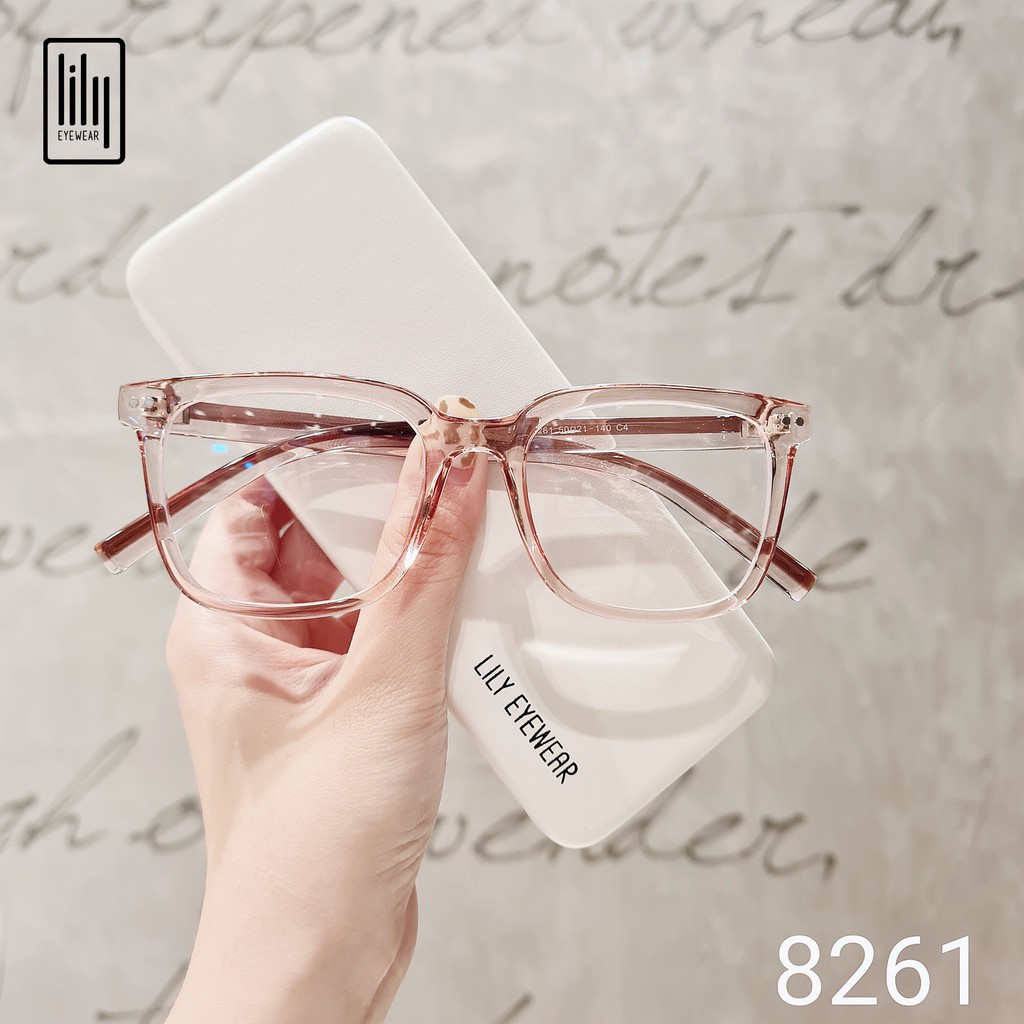 Gọng kính cận nam nữ Lilyeyewear mắt vuông chất liệu nhựa dày dặn chắc chắn thời trang 8261 | BigBuy360 - bigbuy360.vn