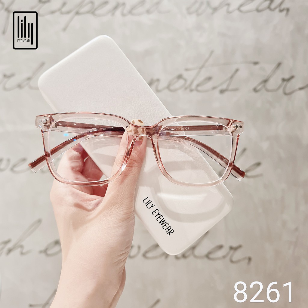 Gọng kính cận nam nữ Lilyeyewear mắt vuông chất liệu nhựa dày dặn chắc chắn thời trang 8261 | BigBuy360 - bigbuy360.vn