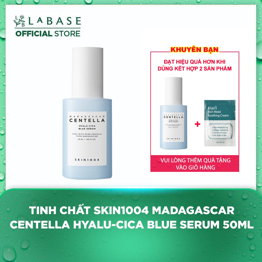 Tinh chất cấp ẩm,chiết xuất rau má Skin1004 Madagascar Centella Hyalu-Cica Blue Serum 50ml - Hàng Nhập Khẩu