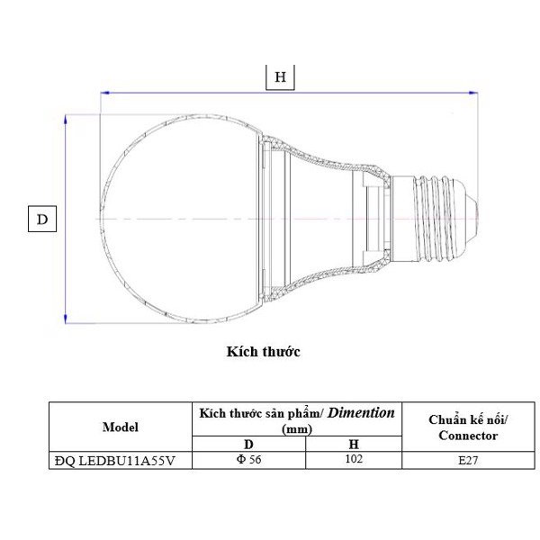 Đèn Led Bulb BU11 đổi màu Điện Quang ĐQ LEDBU11A55 057CS ( 5W, đổi màu bằng công tắc )