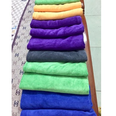 Khăn lông cừu gội đầu, spa sợi siêu mịn không ra lông 35x80cm