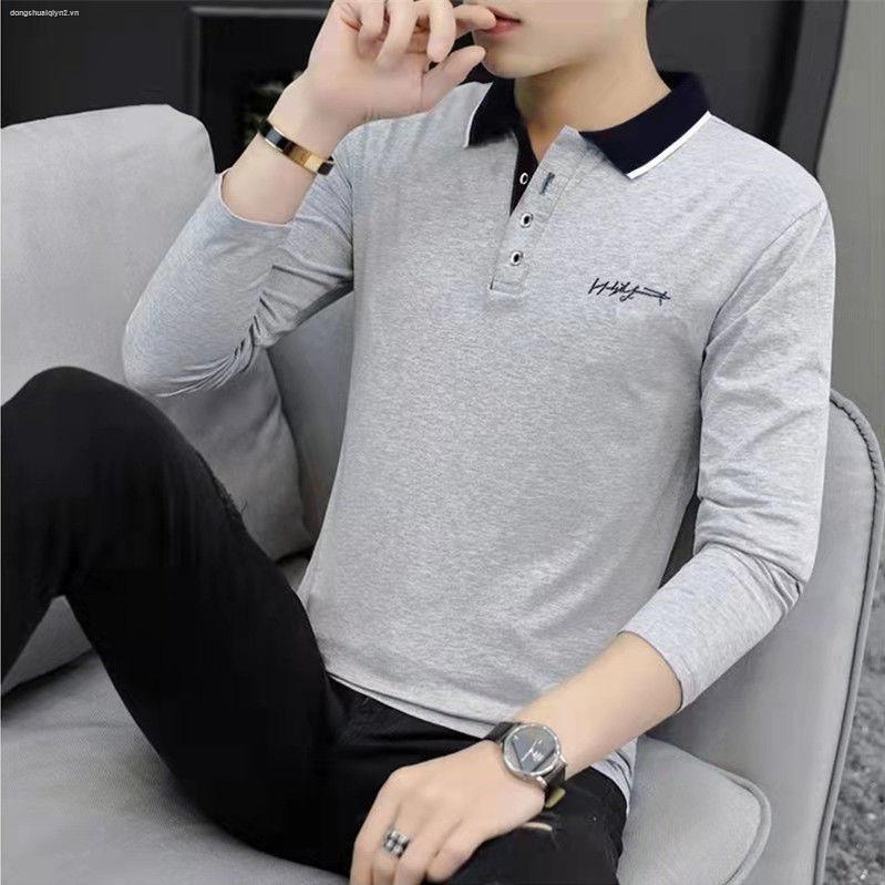 Áo thun polo tay dài thêu họa tiết thời trang công sở cho nam | BigBuy360 - bigbuy360.vn