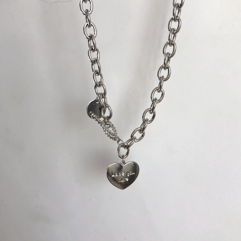 SUXI Dây chuyền choker mặt hình trái tim thời trang