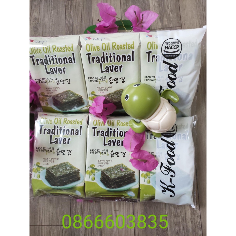 Lốc 3 Gói Rong Biển Ăn Liền KFOOD Hàn Quốc