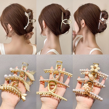 Kẹp tóc đính ngọc trai nhân tạo thời trang 2021