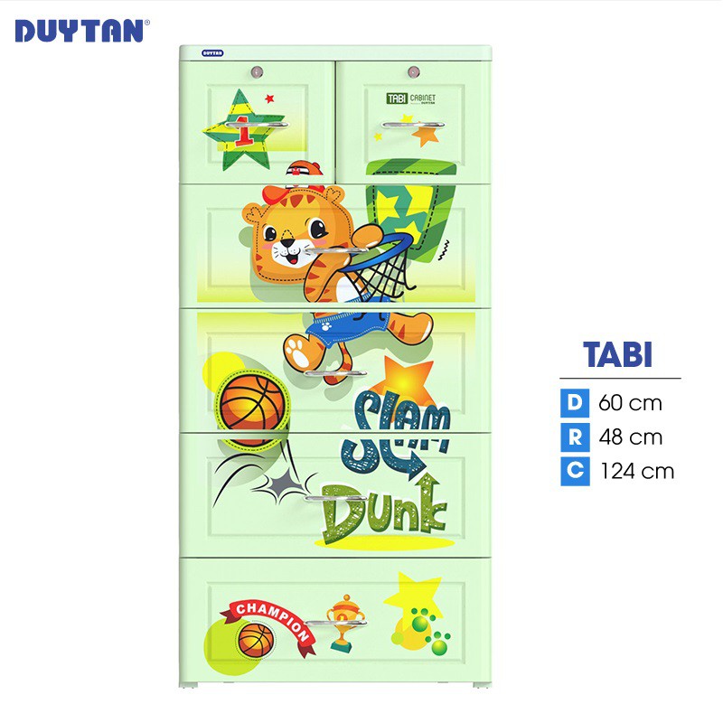 Tủ nhựa DUY TÂN Tabi 5 tầng 6 ngăn (60 x 48 x 124 cm) - 51599