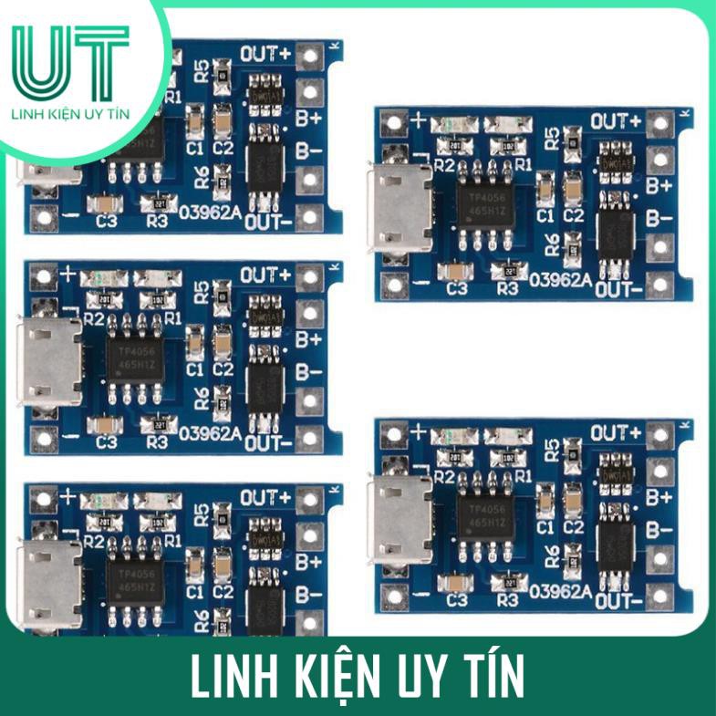 Mô Đun Sạc Pin Lithium 1A 5V TP4056 MicroUSB (Mạch Sạc Pin 1S)