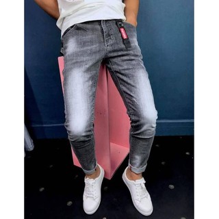 Quần jean nam cao cấp xám WASH trắng chuẩn MS008