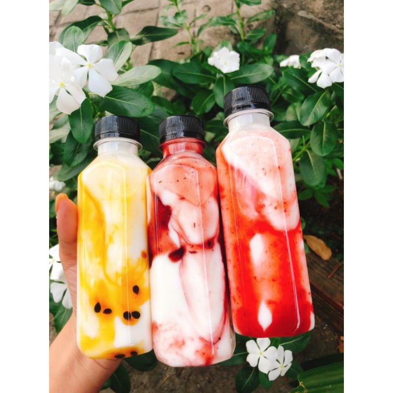 50 Chai nhựa Pet nắp đen nhỏ dọn 100ml, 250ml đựng trà sữa, nước ép tiện lợi  - Bếp xanh thiên bình