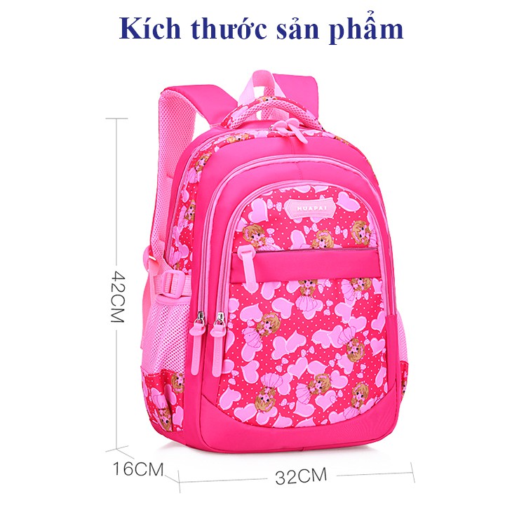 Balo đi học cho bé gái, balo học sinh hình công chúa xinh xắn phù hợp cho bé gái 6-10 tuổi BBShine – B009
