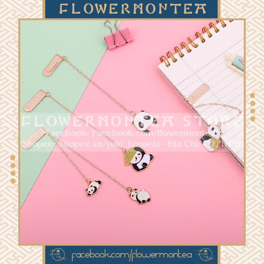 Thẻ Đánh Dấu Sách | Bookmark Dây Kim Loại - Panda | Gấu Trúc
