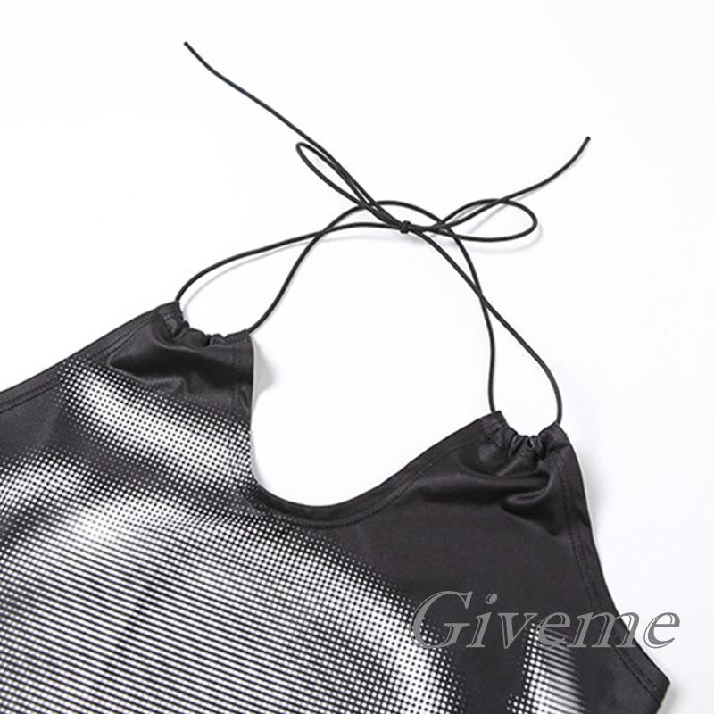 Set 2 Áo Croptop Tay Dài Phối Lưới In Chữ Độc Đáo Thời Trang Cho Nữ