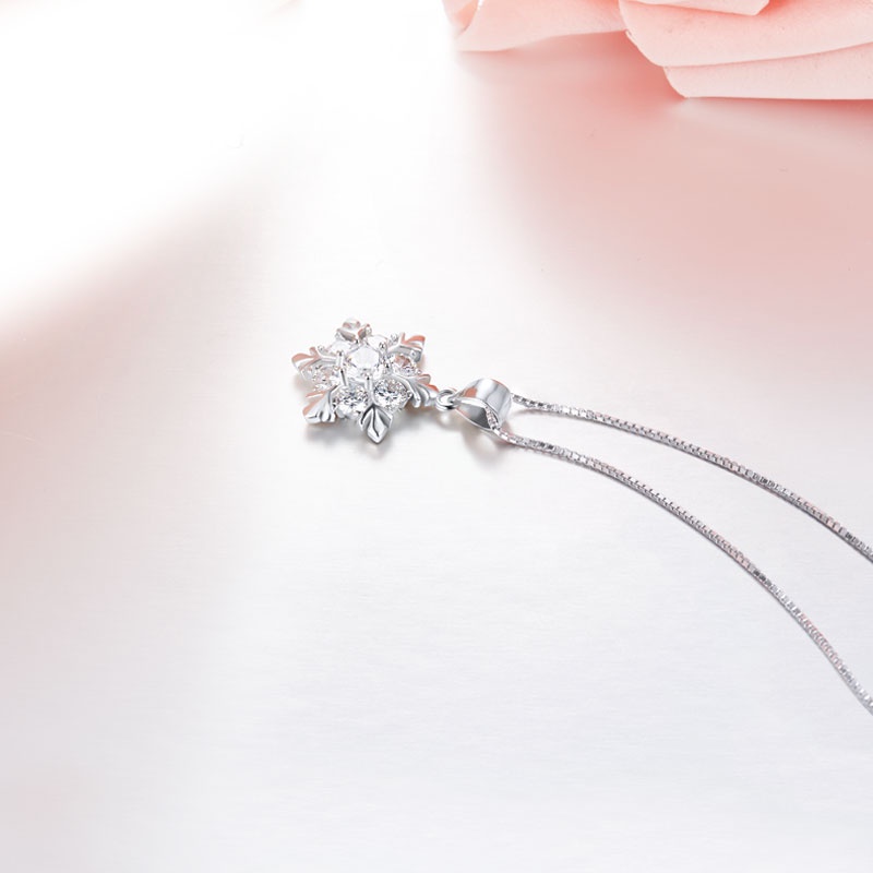 Dây Chuyền Vòng Cổ Nữ Bạc Hiểu Minh DMD077Y Bông Tuyết Xinh