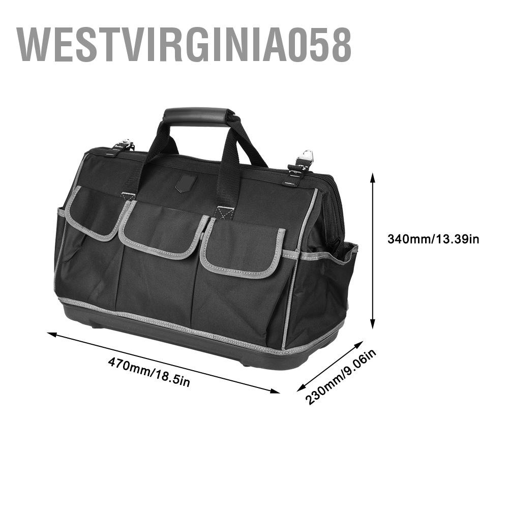 Westvirginia058 20in Plastic Bottom Bag Gray Hand Hardware Tool for Multi-Purpose 470 x 340 230mm