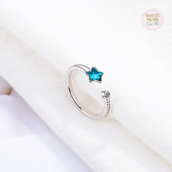 Nhẫn nữ Blue Star thời trang trẻ cực xinh N30, bạc ý S925