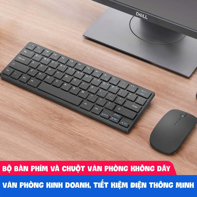 Bộ chuột bàn phím không dây gọn nhẹ bấm cực êm không gây tiếng ồn bảo hành 12 tháng 911 bàn phím mini