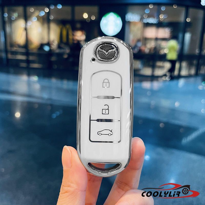 Vỏ Silicon TPU Mềm Bọc Chìa Khóa Xe Hơi 2 Nút Bấm Cho Mazda 2 3 5 6 8 Atenza CX5 CX-7 CX-9 MX-5 RX Smart