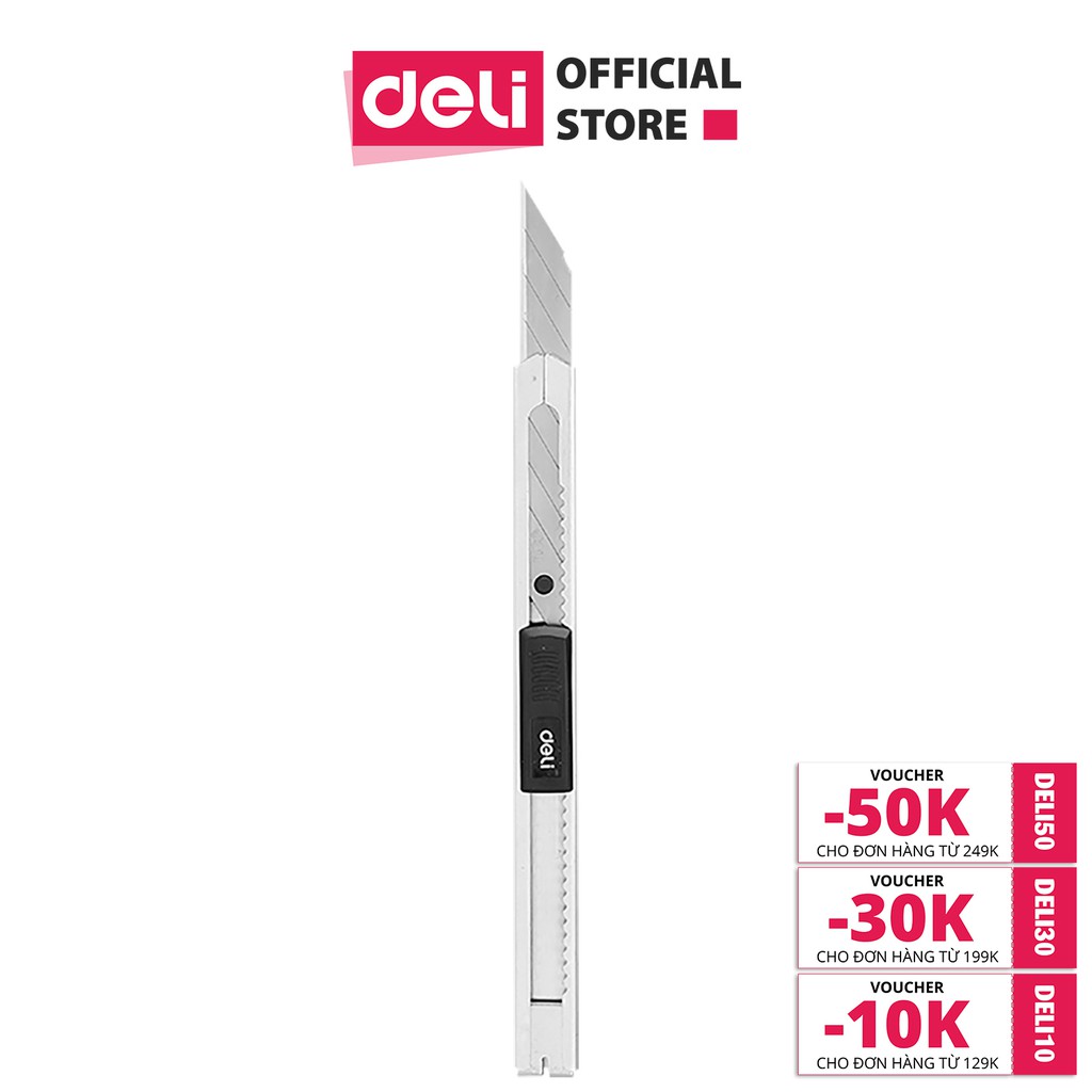 Dao rọc giấy Deli, loại dao 8 lưỡi, Bạc - 1 cái E2034