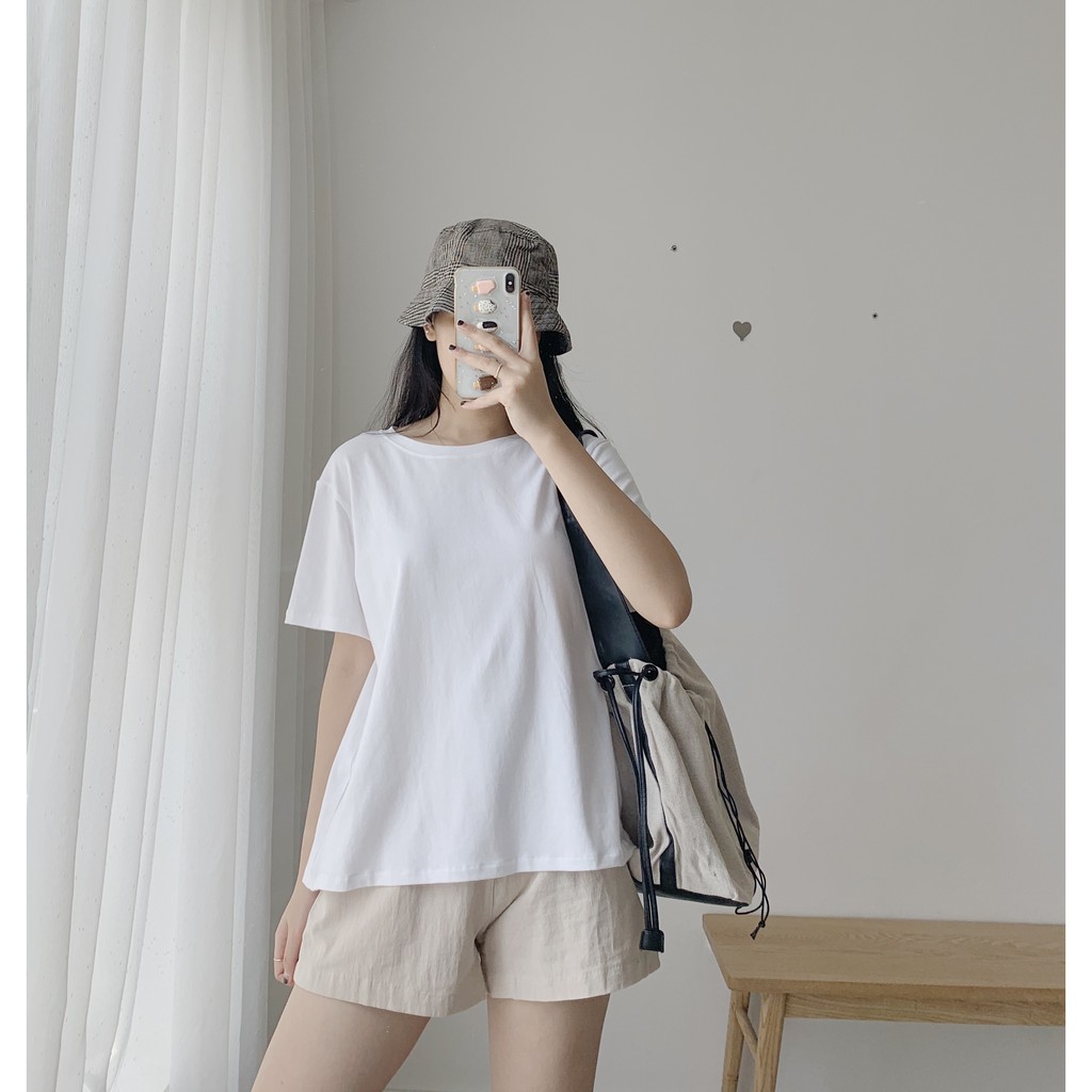 [Mã FAMARAL2 giảm 10K đơn 50K] Áo thun trơn cơ bản ngắn tay TKP99 LOLLIE STUDIO