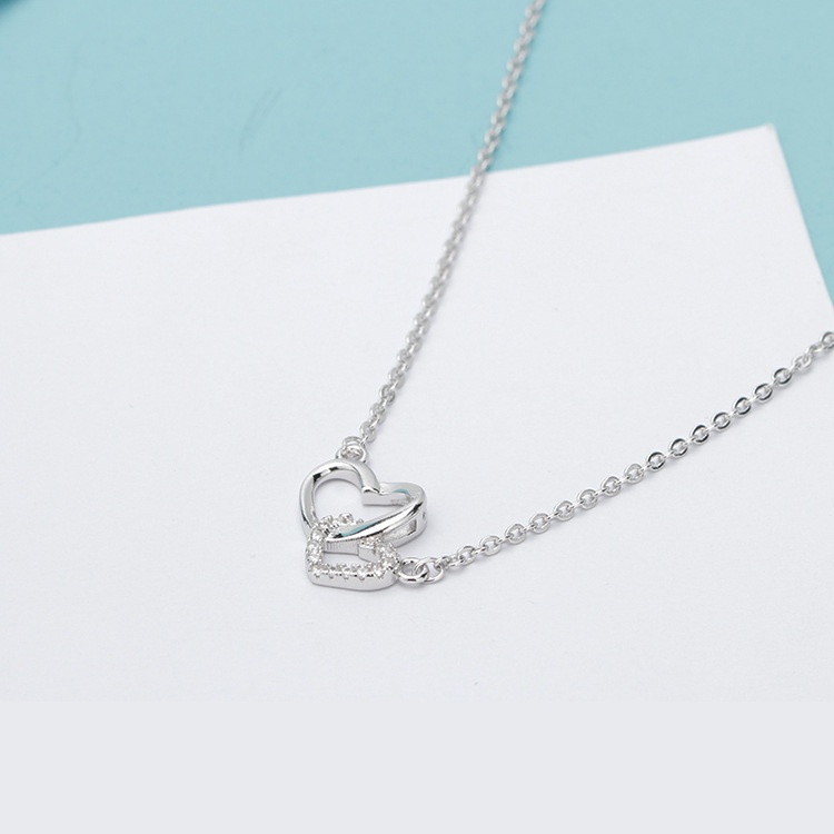 Vòng cổ Mặt Trái Tim Đính Đá Zircon Thời Trang Cho Nữ