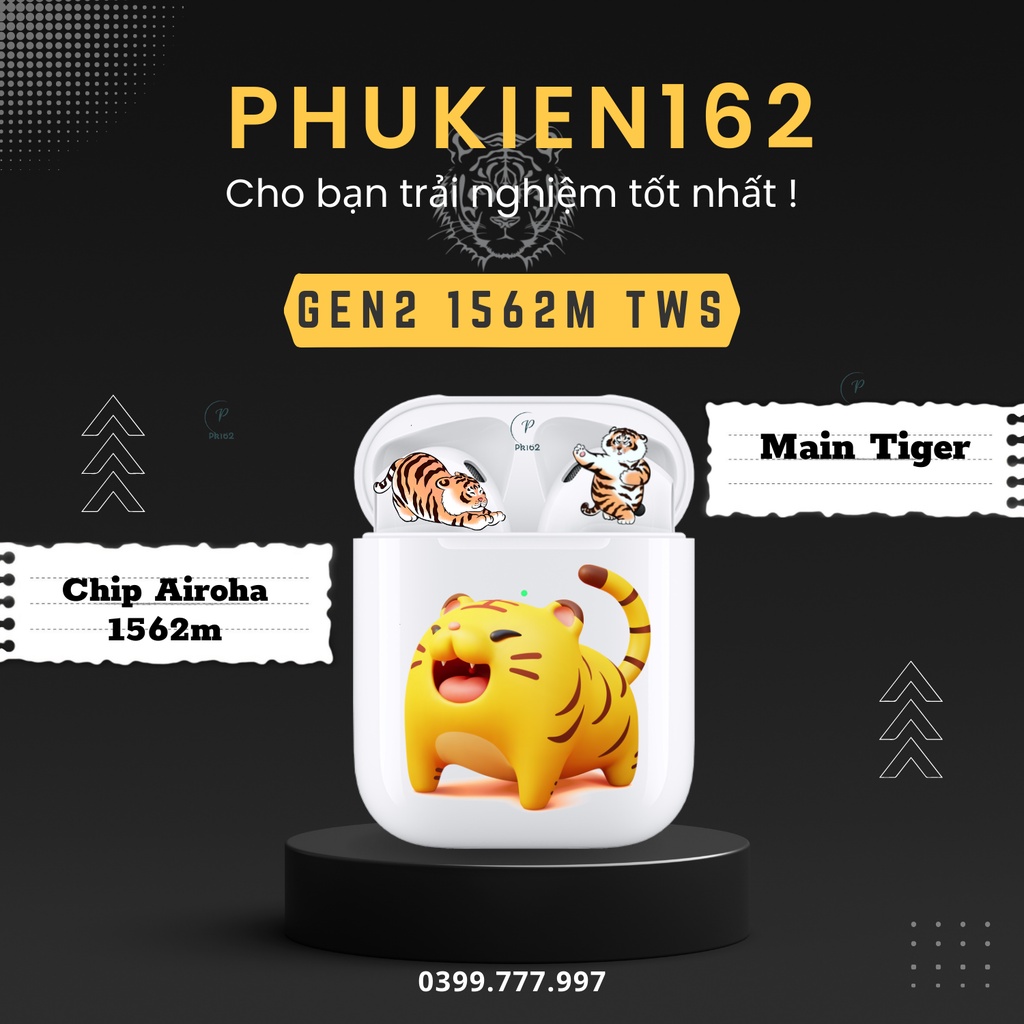 Tai nghe Bluetooth TWS Gen 2 | Âm thanh hay | Kết nối đa thiết bị | Đổi tên định vị